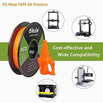 Dikale PETG 3D Printer Filament Bundle with 10 Vibrant Colors
