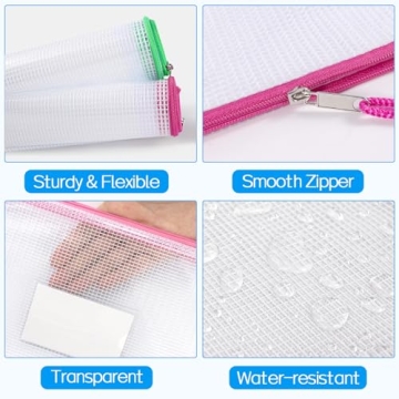 Soez 20 Pack Waterproof Mesh Zipper Pouches