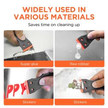 Plastic Razor Blades Scraper Tool - Safe & Effective 2 Pack