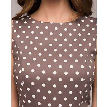 Simple Flavor Women's Vintage Dress Sleeveless O-Neck Party Cocktail Dress (Brown, M)