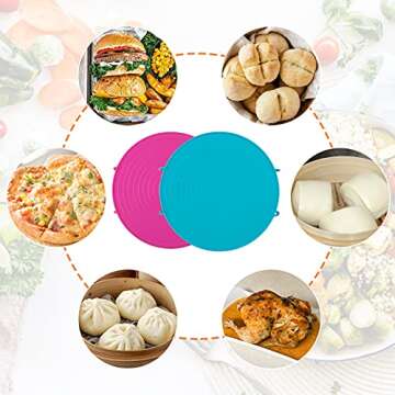 RMISODO 2 Pieces 3 in 1 Microwave Plate Stacker Plastic Multi-functional Microwave Rack Tray with Handle Cooking Equipment Accessories