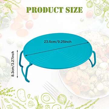 RMISODO 2 Pieces 3 in 1 Microwave Plate Stacker Plastic Multi-functional Microwave Rack Tray with Handle Cooking Equipment Accessories