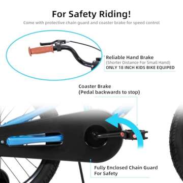 JOYSTAR 18 Inch Kids Bike for Age 5-8 Girls Boys Bikes 5 6 7 8 9 Years Old Unisex BMX Style Children Bicycles with Kickstand Birthday Gift Blue