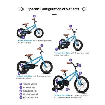 JOYSTAR 18 Inch Kids Bike for Age 5-8 Girls Boys Bikes 5 6 7 8 9 Years Old Unisex BMX Style Children Bicycles with Kickstand Birthday Gift Blue