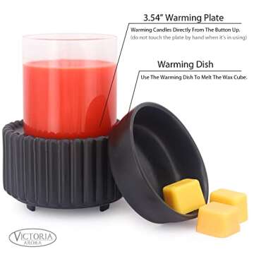 VICTORIA AROMA Ceramic Wax Melt Warmer - 3-in-1 Electric Scent Diffuser for Home