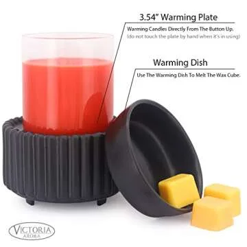 VICTORIA AROMA Ceramic Wax Melt Warmer - 3-in-1 Electric Scent Diffuser for Home