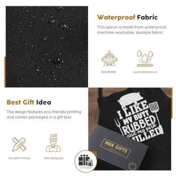 Funny BBQ Apron with Pockets - Best Gifts for Him