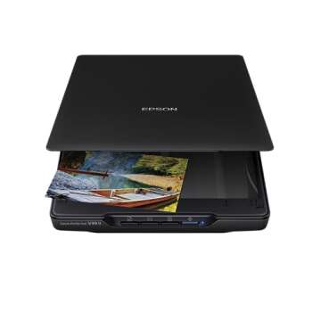 Epson - Perfection V39 II - Color Photo and Document Flatbed Scanner - 4800 dpi Optical Resolution - High-Rise, Removable Lid - Scan to Cloud - USB Power - Image Scanning - Black