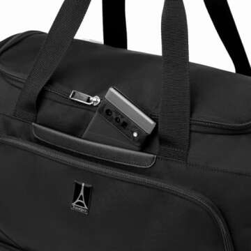 Travelpro Maxlite 5 Softside Carry-on Weekender with Drop-Bottom Compartment, Lightweight Overnight Travel Duffel Bag, Men and Women, Black, 19-Inch