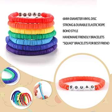 Colorful Heishi Surfer Bracelets Set for Women