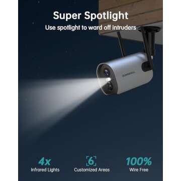 ZUMIMALL Security Cameras Wireless Outdoor-2K Home Security Camera Battery Powered, Outdoor Security Cameras with 3MP Color Night Vision/Spotlight/IP66 Waterproof/PIR Detection/2-Way Talk/Cloud
