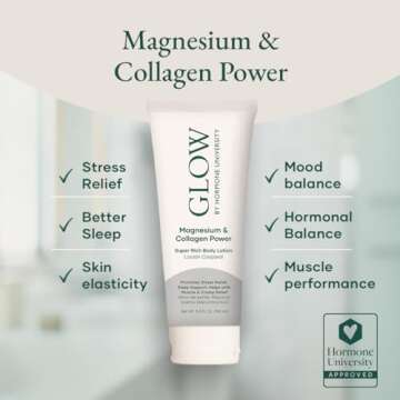 Glow Botanica - Magnesium Lotion with Collagen - Magnesium Cream - Bedtime Routine Sleep Lotion - Th...