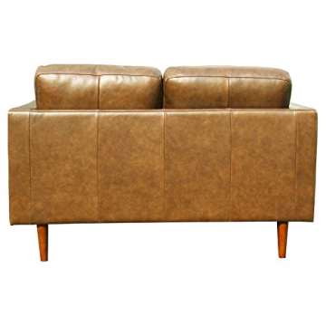 Amazon Brand - Rivet Revolve Modern Loveseat Sofa, 56"W, Caramel Leather