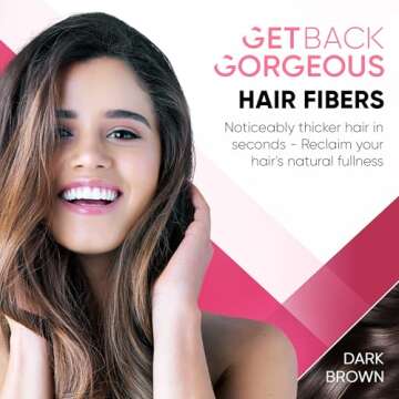 GBG Women's Hair Fibers Dark Brown - Instant Coverage & Volume