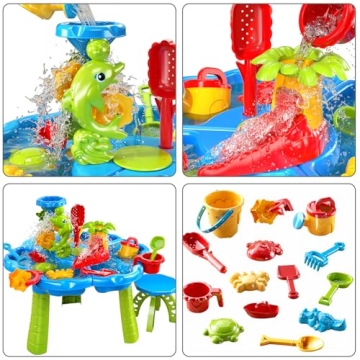TEMI 3-in-1 Sand Water Table Ideal for Toddler Play