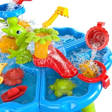 TEMI 3-in-1 Sand Water Table Ideal for Toddler Play