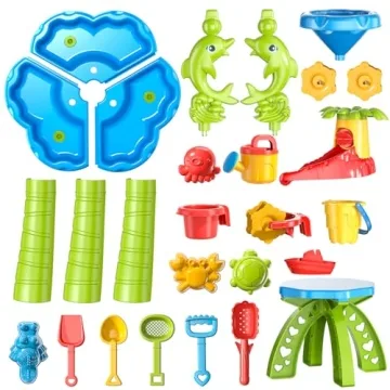TEMI 3-in-1 Sand Water Table Ideal for Toddler Play