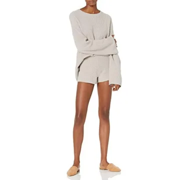 Alice Crewneck Back Slit Ribbed Pullover Sweater for Women