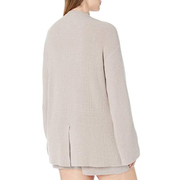 Alice Crewneck Back Slit Ribbed Pullover Sweater for Women