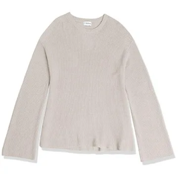 Alice Crewneck Back Slit Ribbed Pullover Sweater for Women