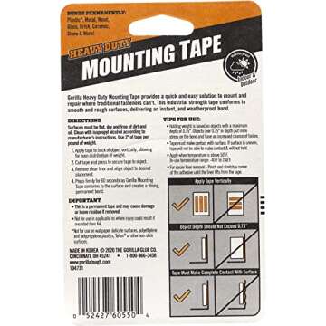 Gorilla Heavy Duty Double Sided Mounting Tape - 1" x 60"
