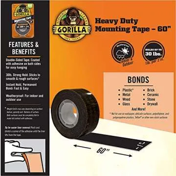 Gorilla Heavy Duty Double Sided Mounting Tape - 1" x 60"