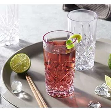 Godinger Tall Highball Glasses - Shatterproof Acrylic Set of 4