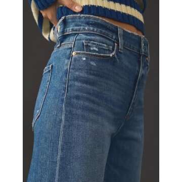 KUNMI Jeans for Women Wide Leg Baggy High Waist Boyfriends Straight Leg Stretchy Denim Pants Trendy Fall 2024