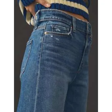 KUNMI Jeans for Women Wide Leg Baggy High Waist Boyfriends Straight Leg Stretchy Denim Pants Trendy Fall 2024