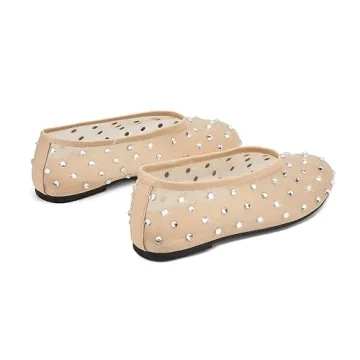 Arqa Crystal-Embellished Ballet Flats for Comfort & Style