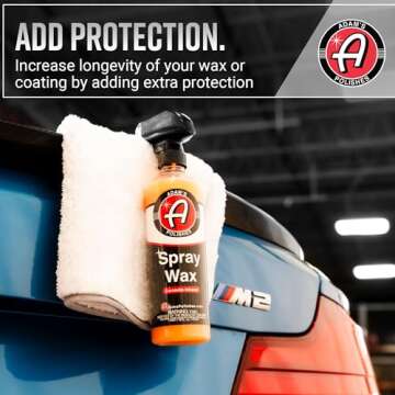Adam's Polishes Spray Wax 16oz - Premium Infused Carnauba Car Wax Spray For Shine, Polish & Top Coat Paint Protection | Car Wash Enhancer & Clay Bar Lubricant | Car Boat Motorcycle RV Detailing