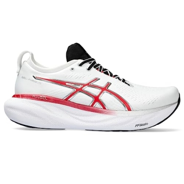 ASICS Women's Gel-Nimbus 25 Anniversary Running Shoes, 8.5, White/Classic RED