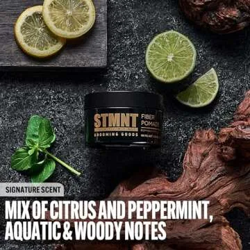 STMNT Grooming Goods Fiber Pomade, 3.38 oz | Semi-Matte Finish | Strong Control | Easy To Wash Out