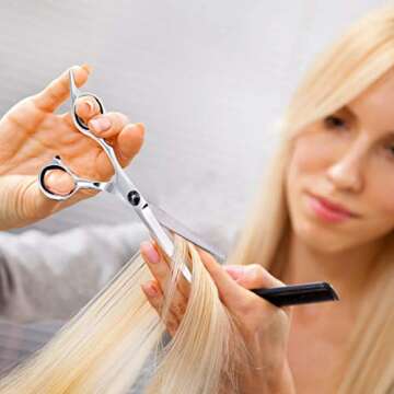 EZIGO Professional Hair Cutting Scissors Set 11 PCS Hair Cutting Scissors Thinning Shears Multi-Use Haircut Kit Scissors Hair Cutting Shears Set for Barber Salon Home Hair Cutting Scissors