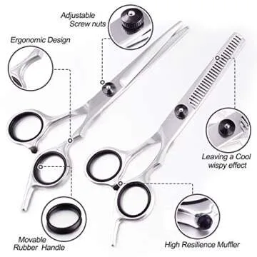 EZIGO Professional Hair Cutting Scissors Set 11 PCS Hair Cutting Scissors Thinning Shears Multi-Use Haircut Kit Scissors Hair Cutting Shears Set for Barber Salon Home Hair Cutting Scissors