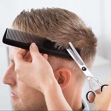 EZIGO Professional Hair Cutting Scissors Set 11 PCS Hair Cutting Scissors Thinning Shears Multi-Use Haircut Kit Scissors Hair Cutting Shears Set for Barber Salon Home Hair Cutting Scissors