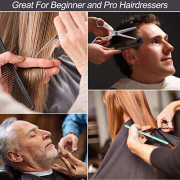 EZIGO Professional Hair Cutting Scissors Set 11 PCS Hair Cutting Scissors Thinning Shears Multi-Use Haircut Kit Scissors Hair Cutting Shears Set for Barber Salon Home Hair Cutting Scissors