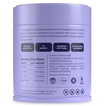 Finn Digestive Probiotics for Dogs - Complete Digestive System Support with Pumpkin, Prebiotics, & Live Probiotics - Vet Recommended & Made in The USA - 90 Soft Chews