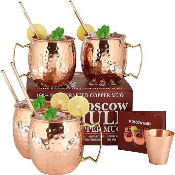 Will's Copper Moscow Mule Mugs Set of 4 - 16oz