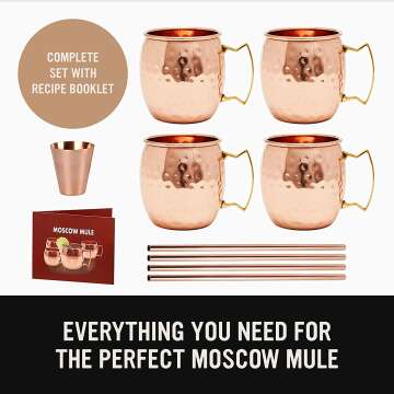 Will's Copper Moscow Mule Mugs Set of 4 - 16oz