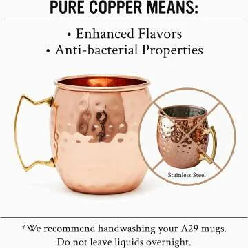 Will's Copper Moscow Mule Mugs Set of 4 - 16oz