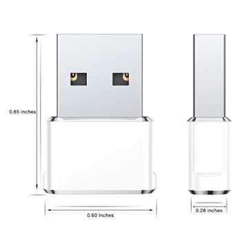 Basesailor USB to USB C Adapter 2 Pack,Type C Female to A Male Cable Converter for Apple Watch Ultra...