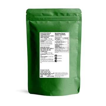 Food to Live Dry Roasted Whole Cashews with Himalayan Salt, 4 Pounds Oven Roasted Lightly Salted Fan...