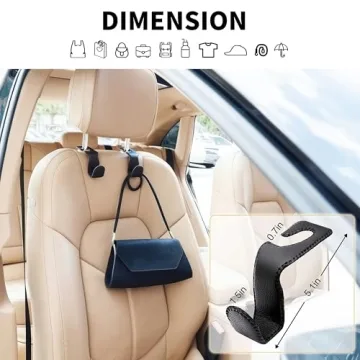 EldHus Headrest Hooks for Stylish Car Storage