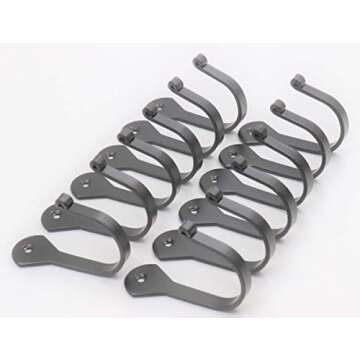 THDC Nail Hooks, Vintage, Rustic Curved Metal Fasteners – Decorative Colonial Wall Décor, Heavy Duty Wall Hooks, Hangers for Keys, Coats, Robe, Bags, Home, Kitchen Set of 12 (Big 2.5")