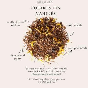 Palais des Thés - Rooibos Des Vahinés - Premium Caffeine-Free Vanilla and Almond Flavored Tea - 20...
