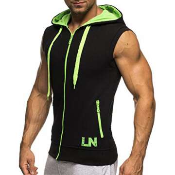 LemonGirl Men's Bodybuilding Sleeveless Gym Hoodie