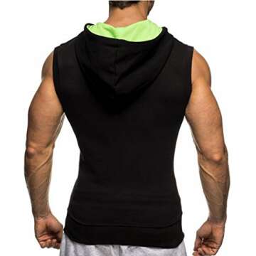 LemonGirl Men's Bodybuilding Sleeveless Gym Hoodie