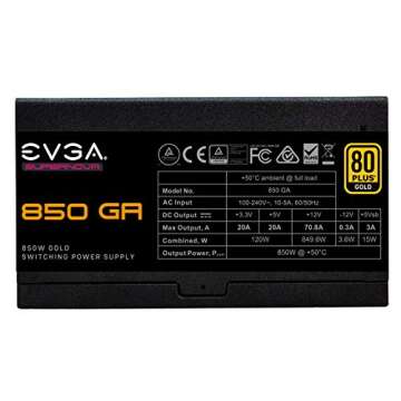 EVGA SuperNOVA 850 Ga – 80 Plus Gold 850W Power Supply