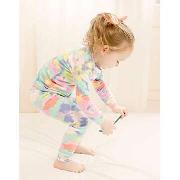 VAENAIT BABY Kids Junior 100% Cotton Sleepwear Pajamas 2pcs Set Tiedye-Rainbowmint-246 2XL